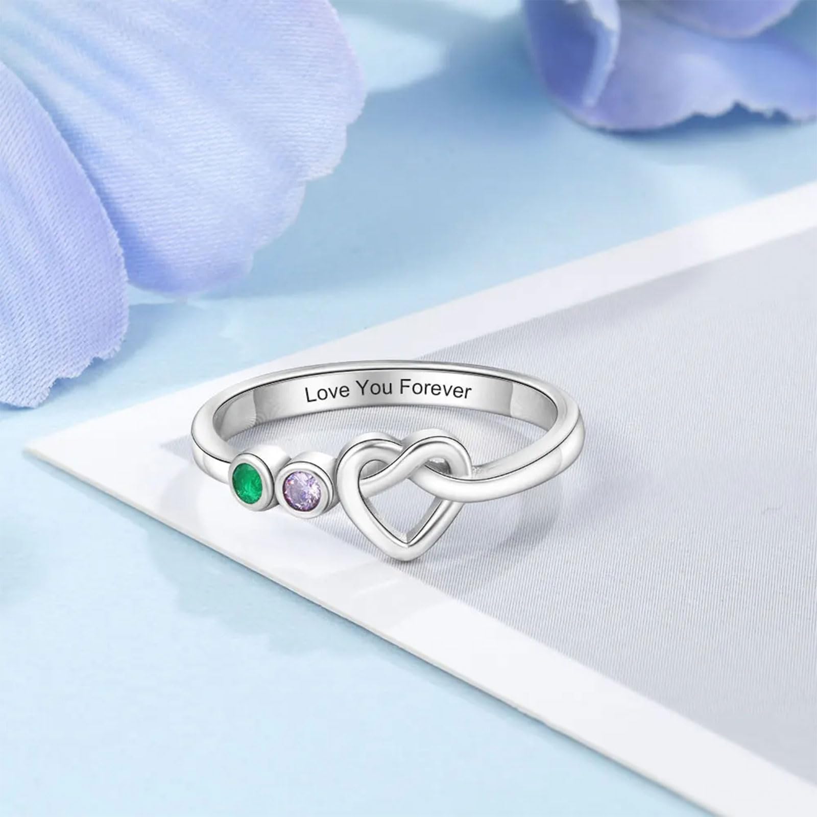 Personalized 10K 14K 18K Gold Mothers Ring with 2-4 Birthstones & Engraved Names - Elegant Jewelry Gift for Mom, Wife, Grandma on Mother's Day, Birthday, Anniversary | Perfect for Family Keepsake & Special Occasions