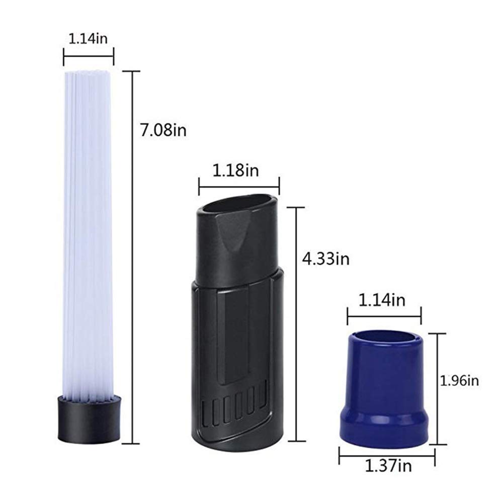 WuYan 2-Pack Universal Vacuum Cleaner Attachments - Multi-Function Dust Brush & Crevice Tool for Pet Hair, Car, Home Cleaning - Portable Vacuum Accessories for Hard Floors, Carpets & Upholstery