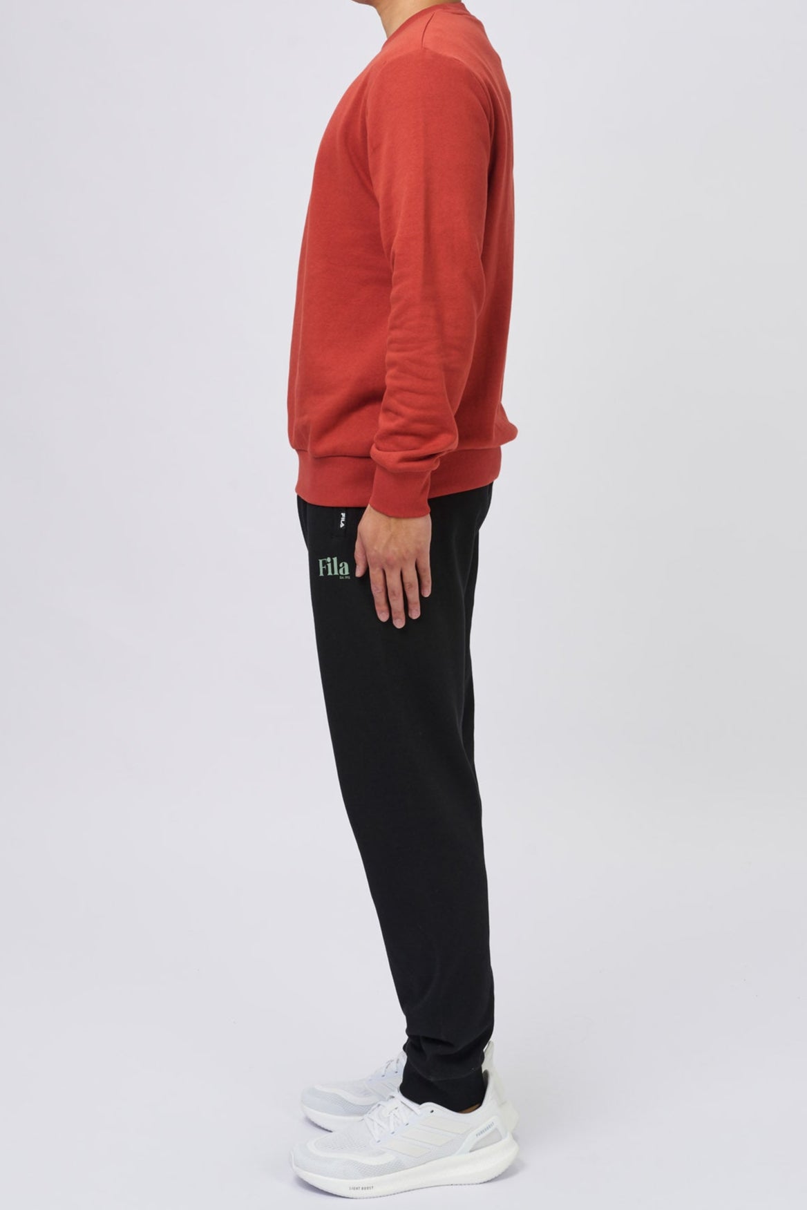 FILA Men's Jamie Red Crewneck Sweatshirt - Comfortable Cotton Blend Pullover for Casual Wear & Gym Workouts