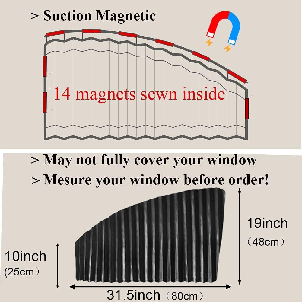 Ovege 2-Pack Car Side Window Sun Shade - Black Magnetic Privacy Window Cover for Front Seats | UV Protection & Heat Blocking | Perfect for Summer Driving, Road Trips & Parking in Direct Sunlight