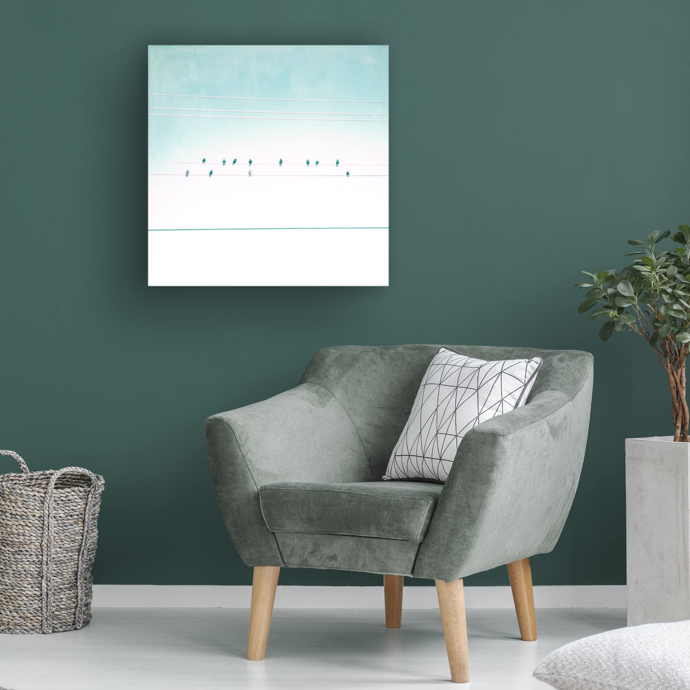 Trademark Fine Art 'Birds on Wires IV' Canvas Wall Art Print by Thomas Brown - Modern Home Decor for Living Room, Bedroom & Office