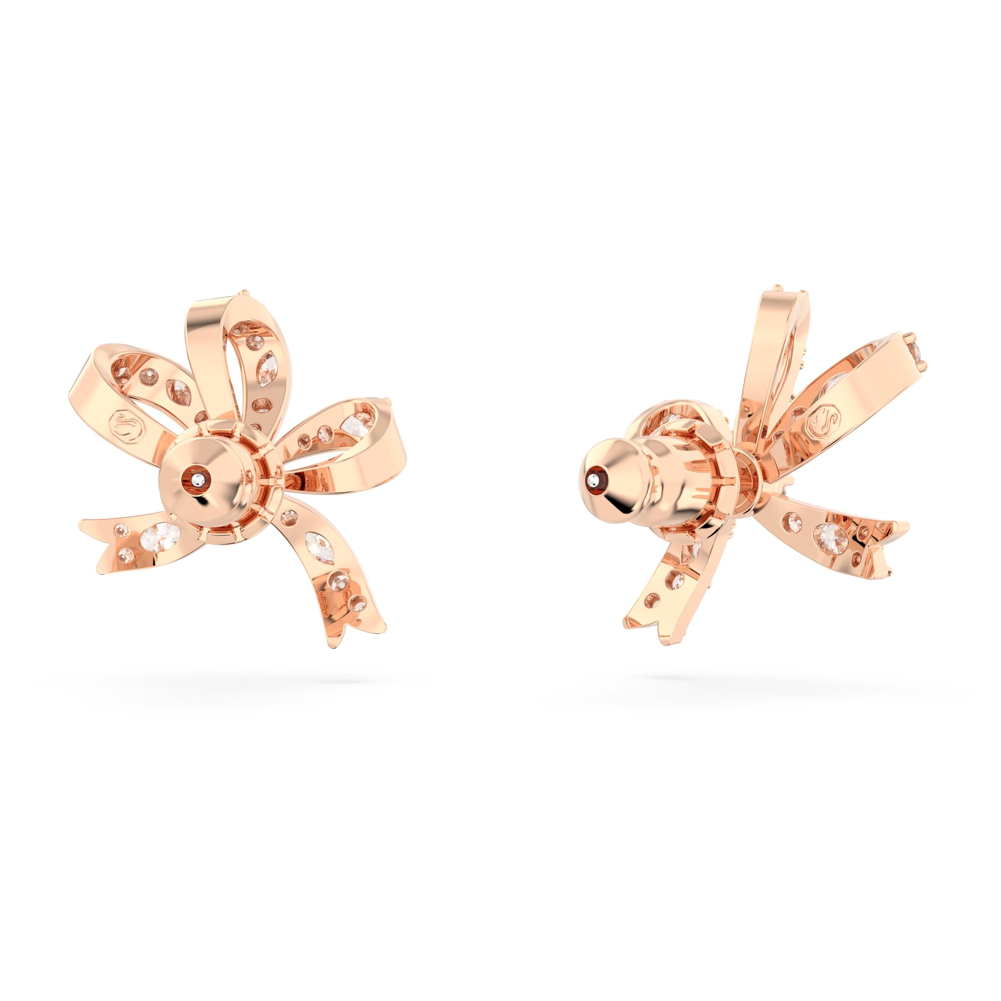 Swarovski Volta Bangle Bracelet with Bow Charm - White Crystals & Rose Gold Plated for Women | Elegant Gift for Wedding, Anniversary & Special Occasions