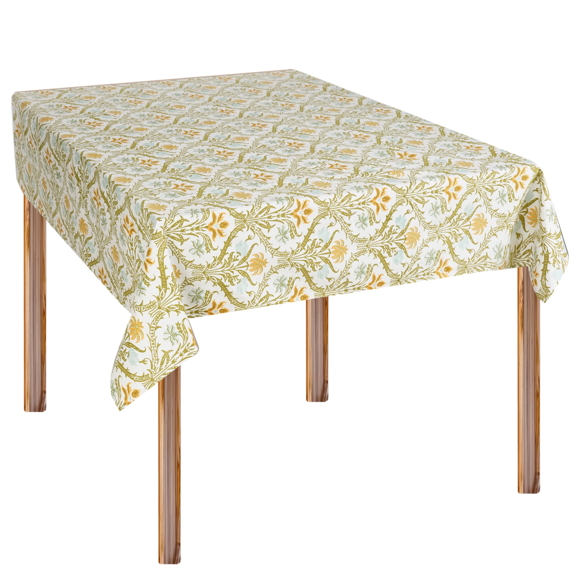 GURU JEE™ 40x40 Inch 100% Cotton Printed Square Tablecloth - Washable & Reusable Dining Table Cover for Kitchen, Party, Wedding, Spring & Summer Decorations | Perfect for Indoor & Outdoor Events, Family Gatherings, Picnics & Restaurant Use