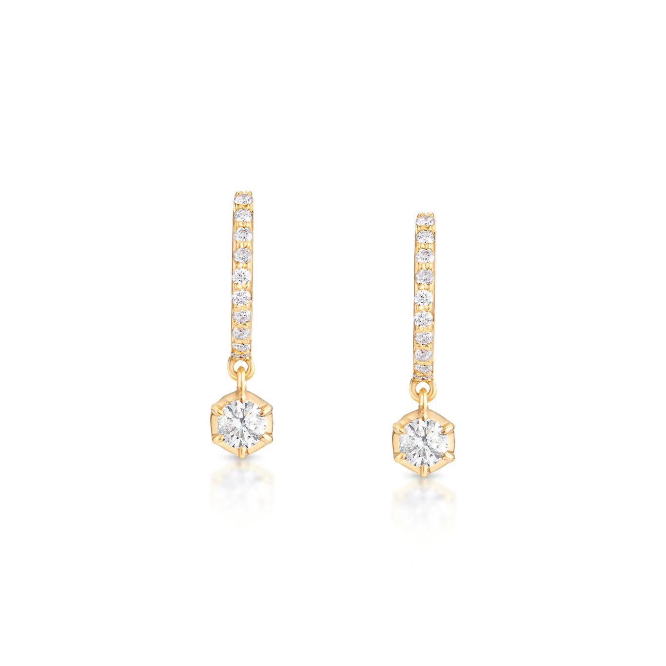 Diamond Crown Huggies Earrings - Elegant & Sparkling Jewelry for Women | Perfect for Weddings, Parties & Special Occasions