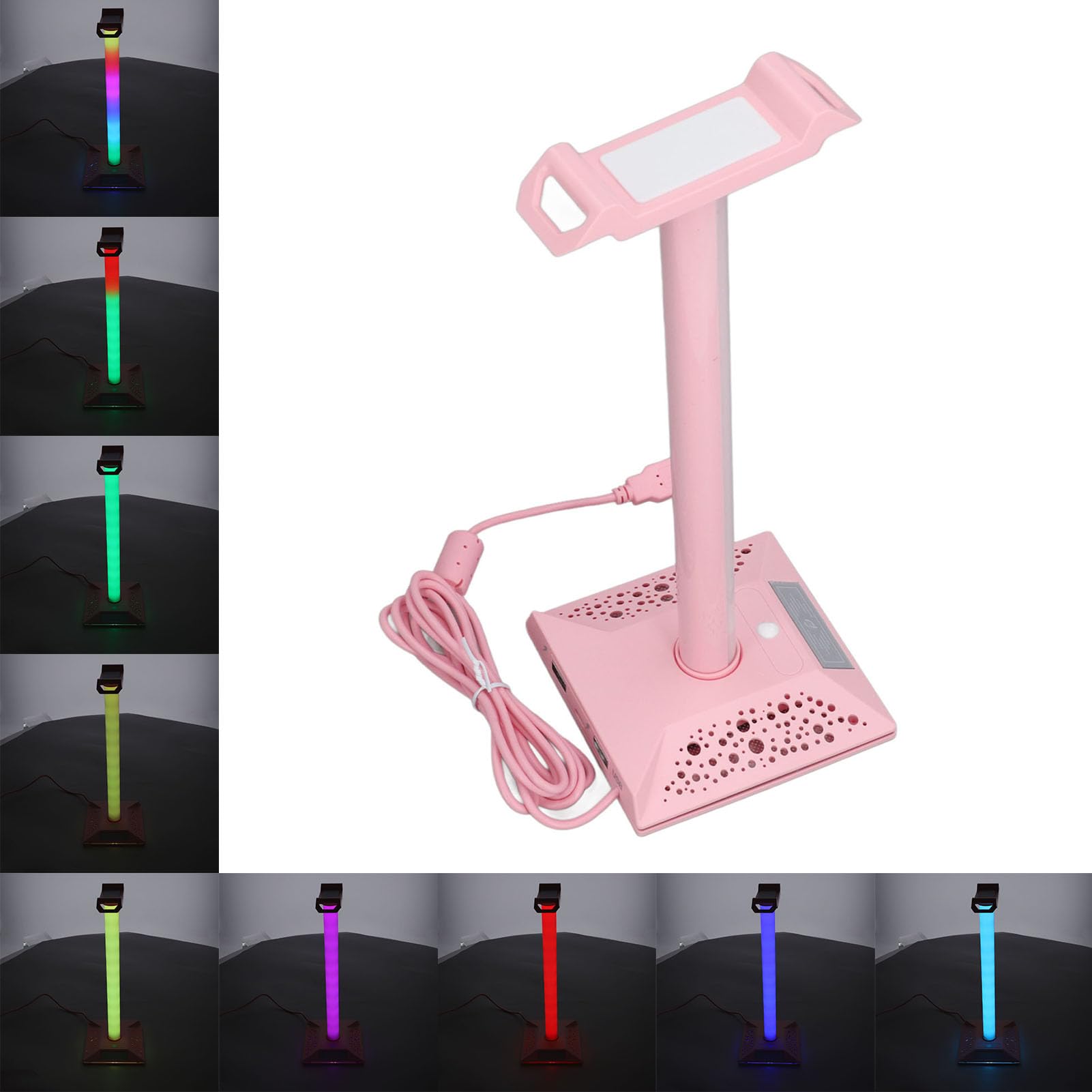 RGB Gaming Headset Stand with 10 Lighting Modes | USB Charging Headphone Holder | Professional Cool LED Display for Gaming Setup & Desk Organization | Perfect for Gamers & Streamers