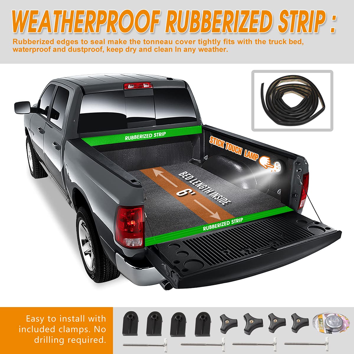 Vinyl Soft Tri-Fold Truck Bed Tonneau Cover for 2000-2006 Toyota Tundra 6Ft Fleetside - Waterproof & Durable Pickup Bed Protection for Hauling & Outdoor Adventures