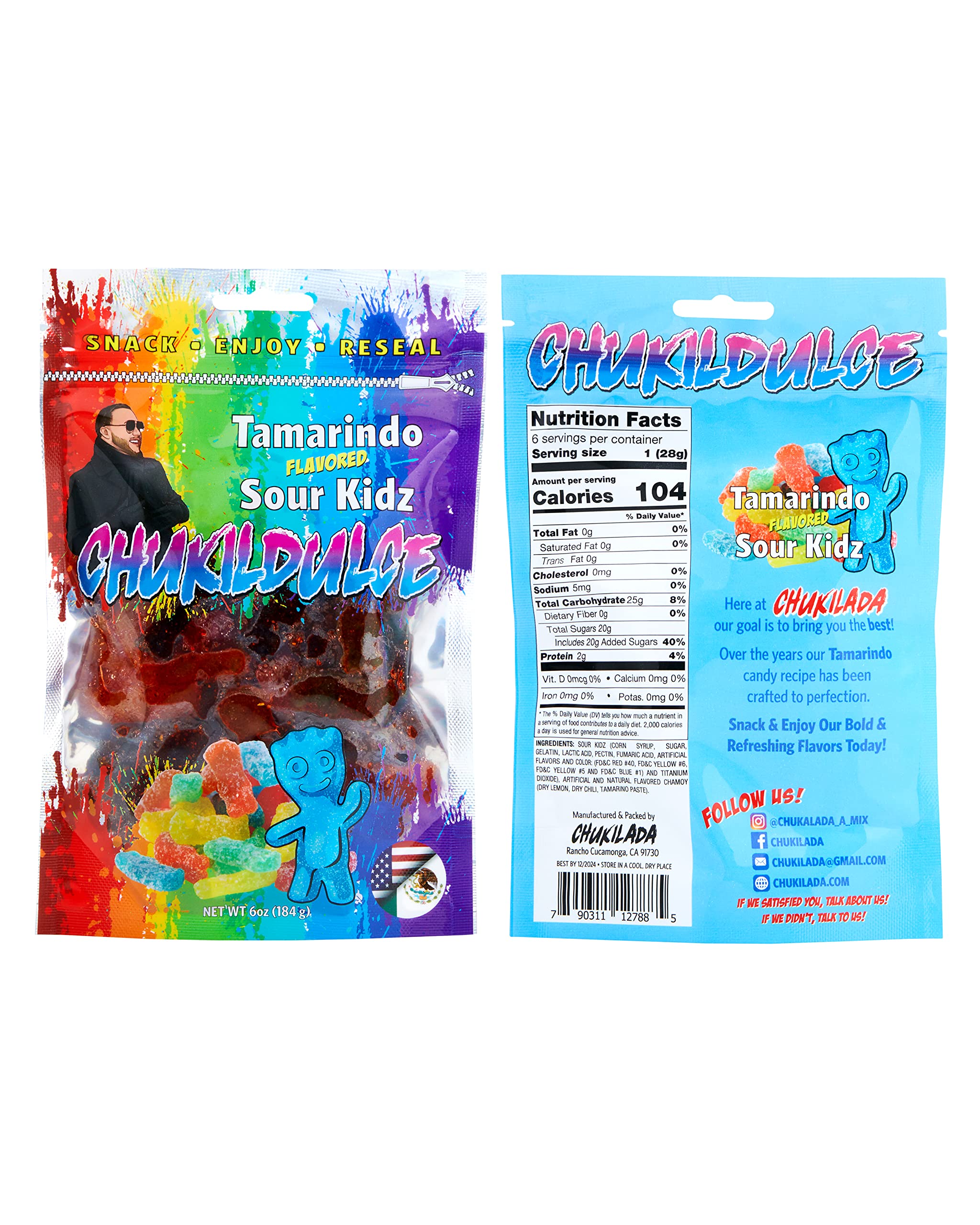 Sour Kidz Chamoy Gummies - Tangy & Sweet Mexican Candy Snacks for Kids & Adults - Perfect for Parties, Movie Nights & Lunchbox Treats