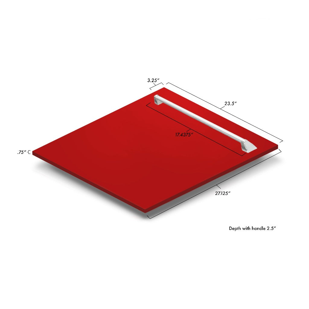 ZLINE 24 Inch Tallac Series 3rd Rack Tall Tub Dishwasher - Red Matte Finish with Stainless Steel Tub, 51dBa Ultra Quiet (Model DWV RM 24) | Perfect for Small Kitchens, Apartments & Energy-Efficient Homes