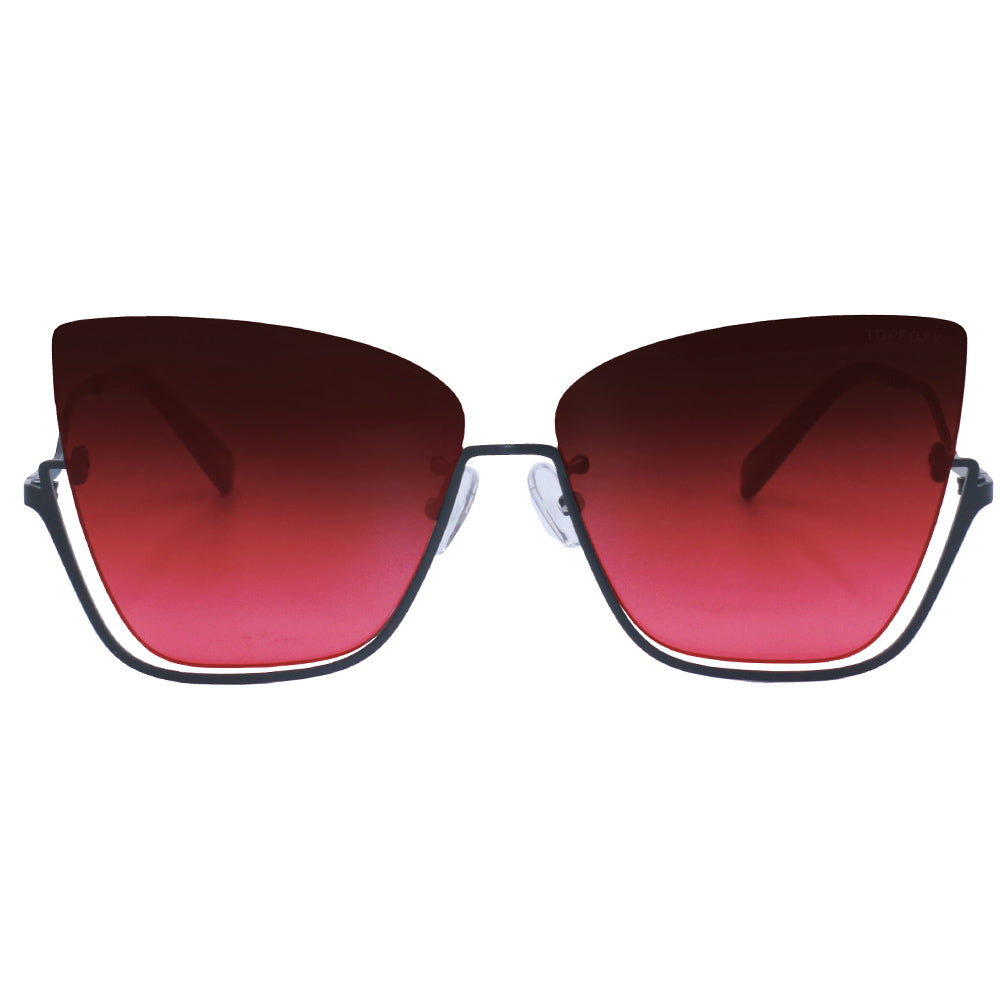 Vixen Ruby Rimless Metal Cateye Sunglasses for Women - Trendy Retro Cat Eye Shades with UV Protection - Perfect for Beach, Driving & Fashion Outfits