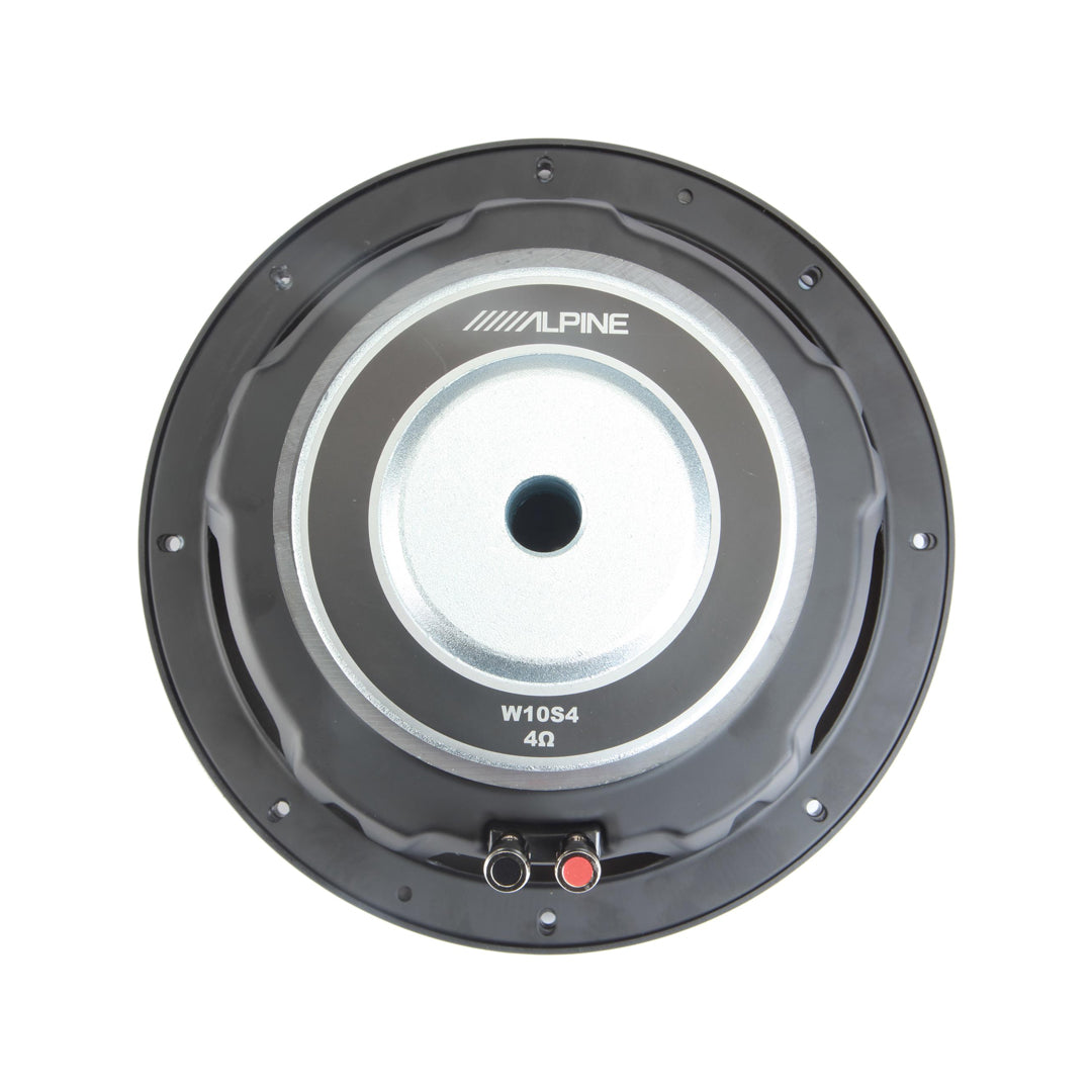 Alpine W10S4 Bass Series 10-Inch Subwoofer - Single 4 Ohm Voice Coil, 750W RMS Power - Perfect for Car Audio Systems & Home Theater Bass Enhancement