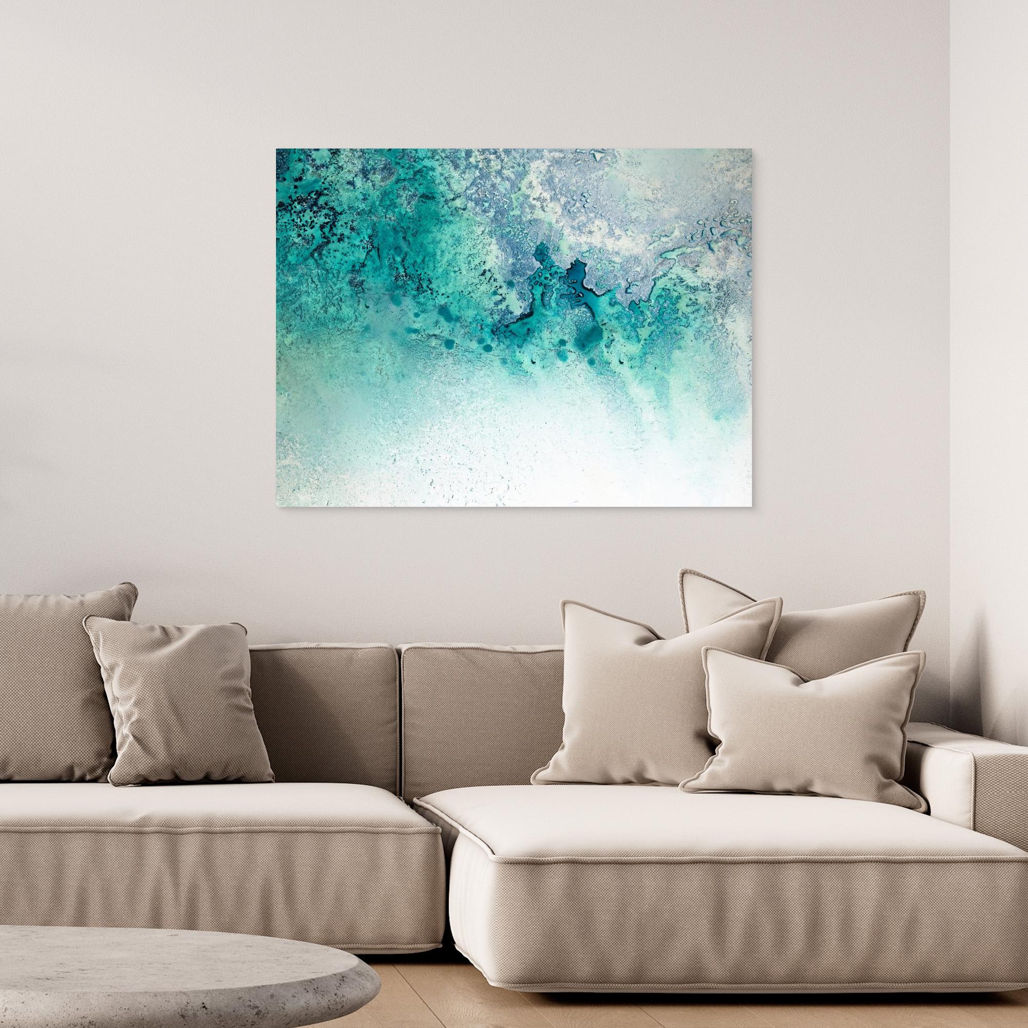 Turquoise Whispering by Petra Meikle De Vlas - Premium Canvas Art Print for Home & Office Decor - Perfect for Living Room, Bedroom or Gift