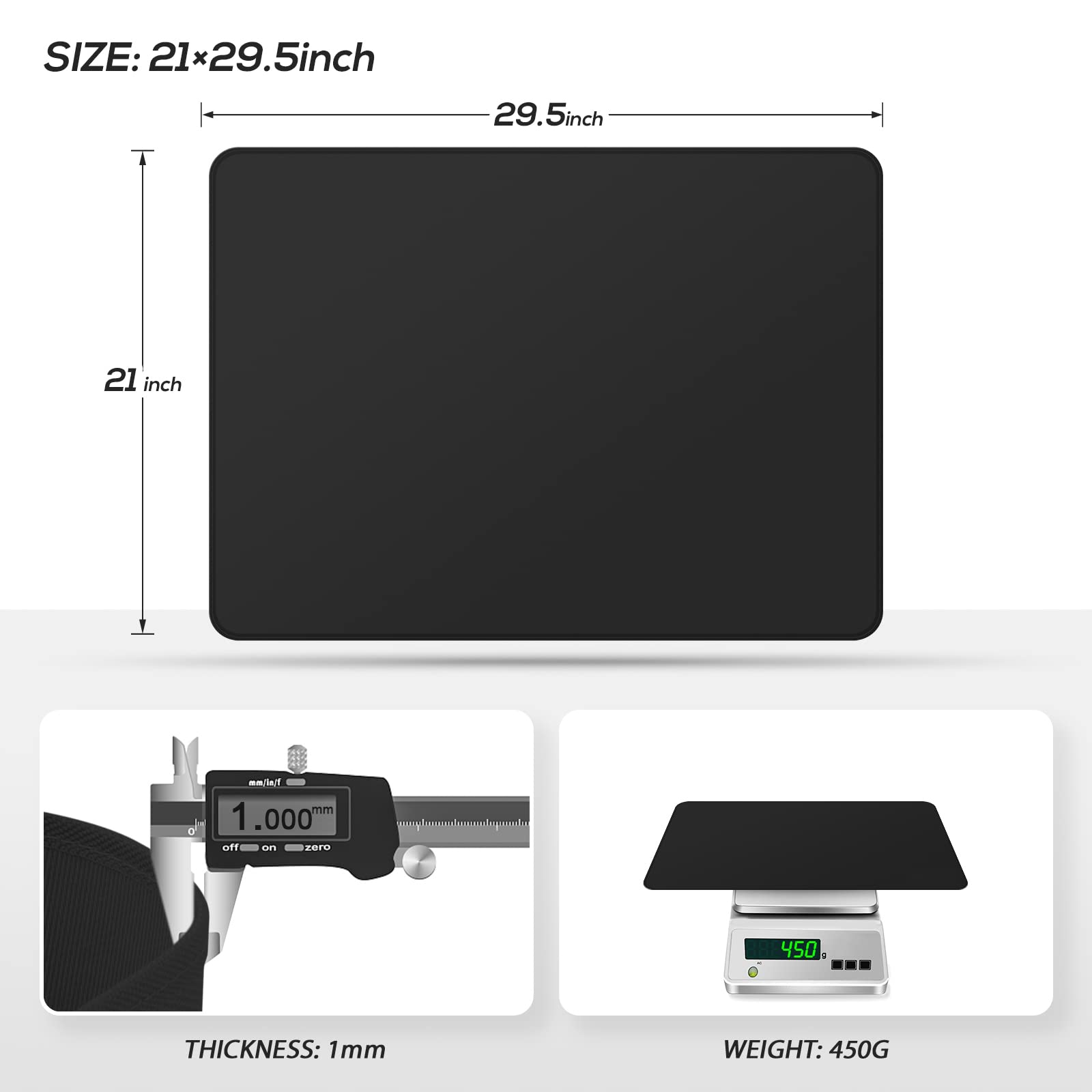 FLASLD 21x29.5 Inch Fireproof Waterproof Stove Cover Mat - Electric & Glass Top Stove Protector - Ceramic Cooktop Cover for Flat Top Oven - Black (No Logo) - Perfect for Kitchen Safety & Countertop Protection