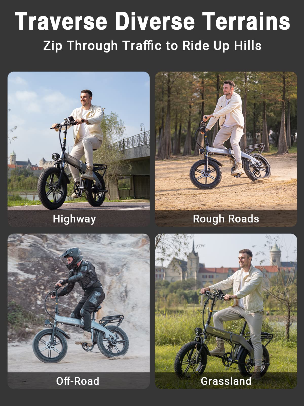 **1200W Peak Motor Electric Bike for Adults - 30MPH, 60 Miles Range, 48V 15AH (720WH) Battery, 20