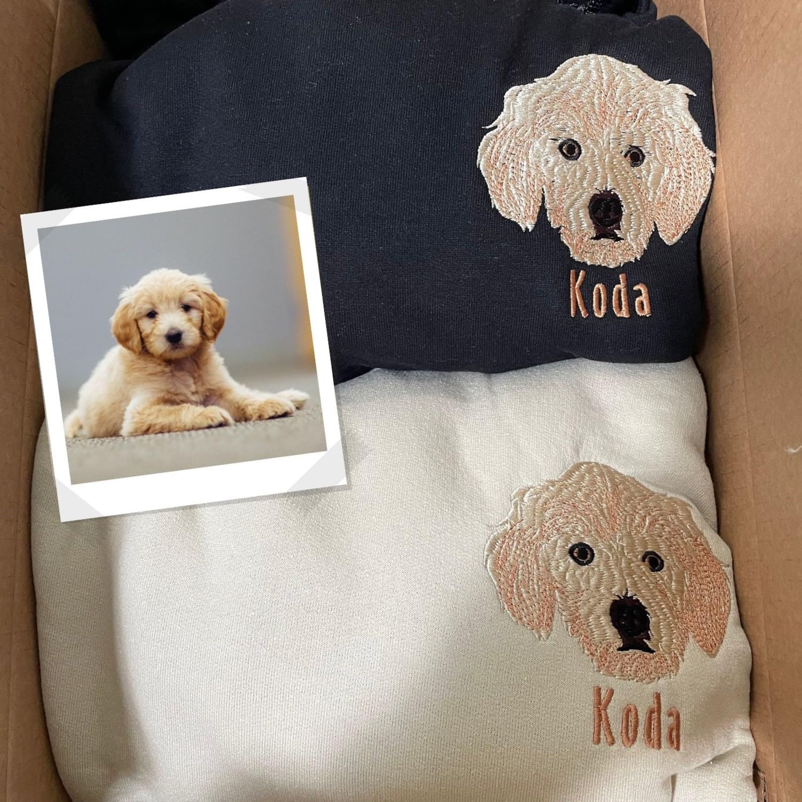 Custom Embroidered Dog Mom Sweatshirt - Personalized Pet Photo Hoodie for Women | Dog Lover Gift for Birthday, Christmas | Cozy Casual Wear for Dog Walks & Pet Owners (Style 1, Size M)