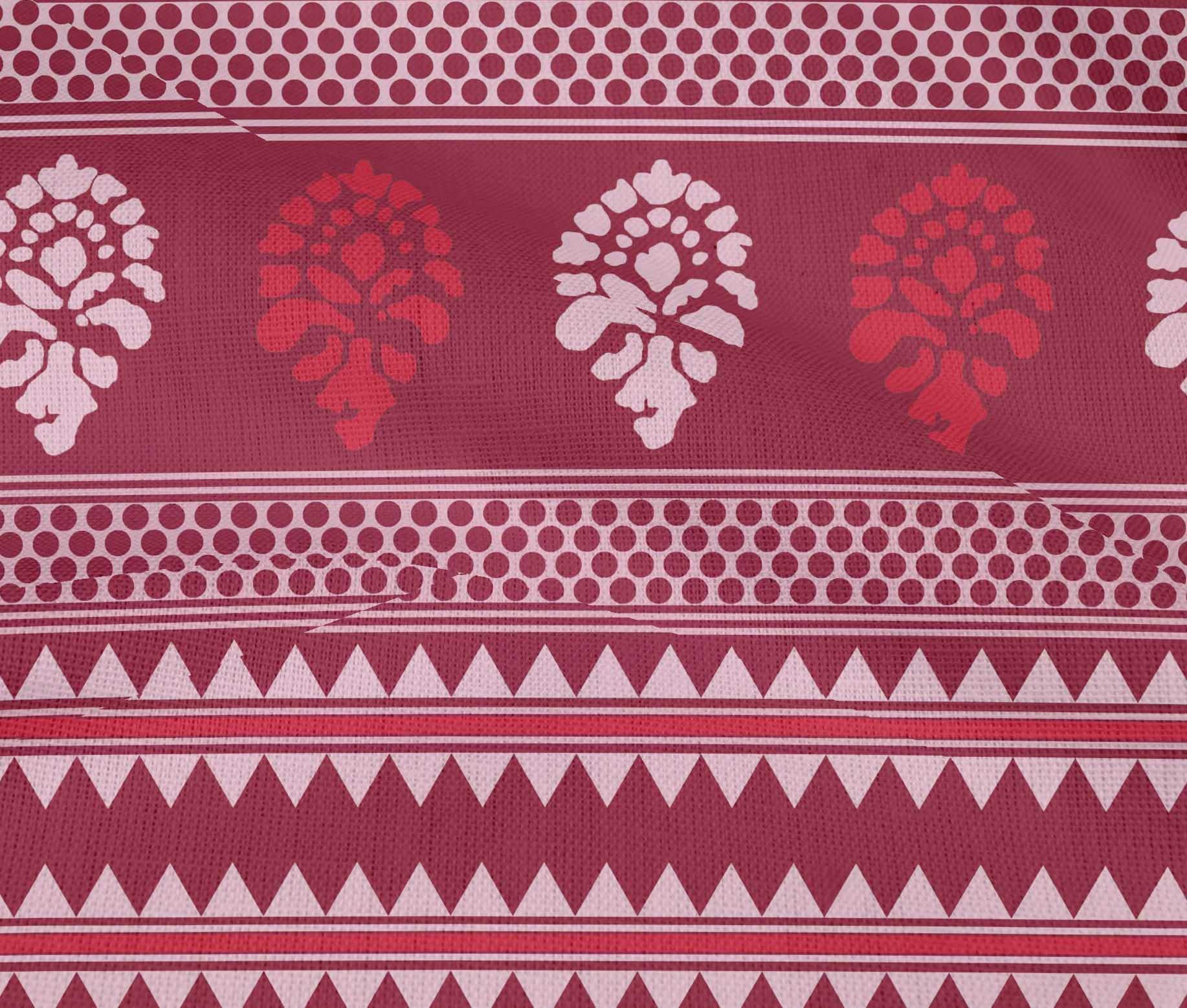 oneOone Cotton Flex Pastel Pink Ethnic Block Print Fabric by The Yard - 40 Inch Wide Soft Dress Material for DIY Fashion, Home Decor & Quilting Projects