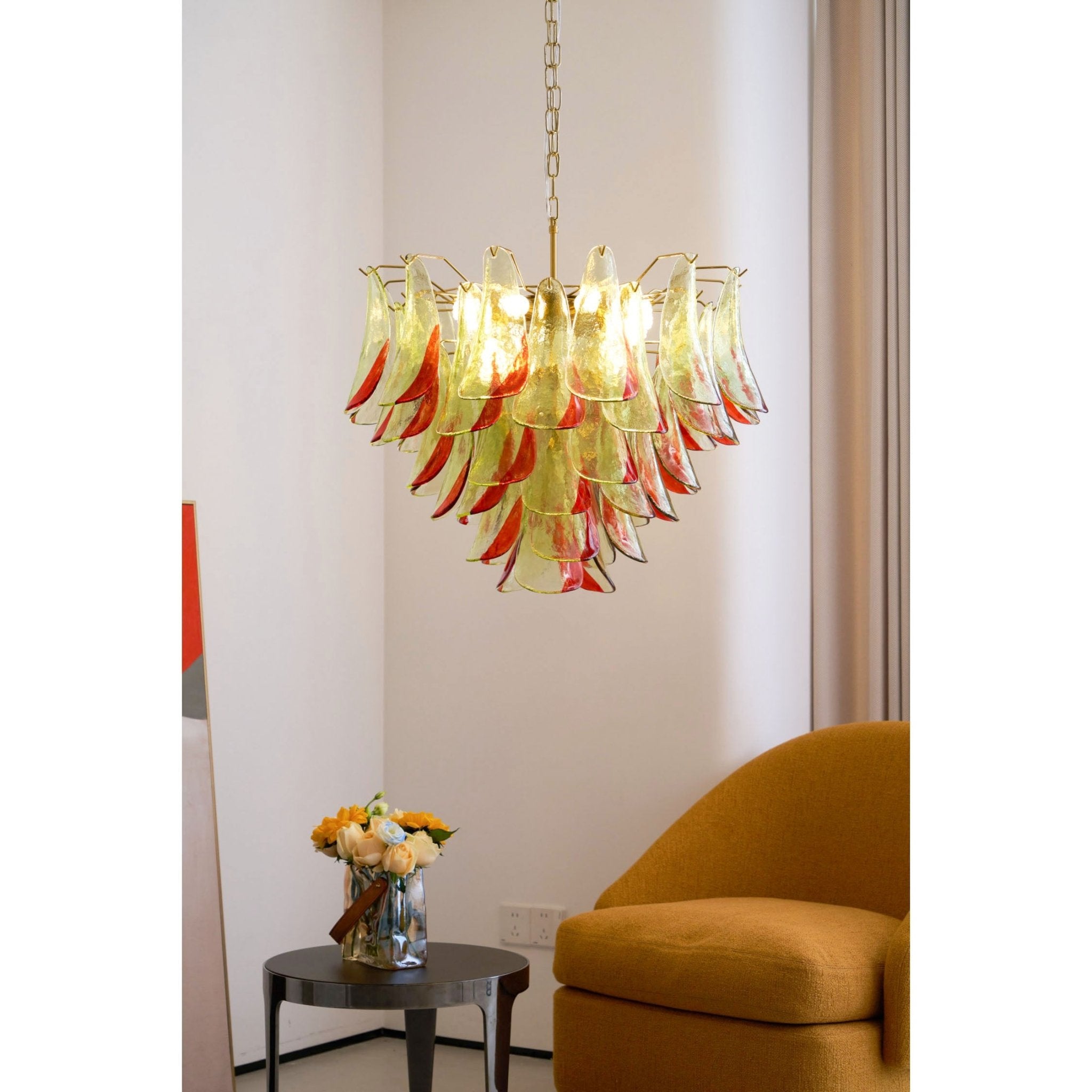 Marielle Murano Glass Chandelier - Elegant Crystal Ceiling Light Fixture for Dining Room, Living Room, and Bedroom Decor