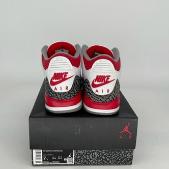 Original Air Jordan 3 Retro 'Fire Red' Men's Basketball Shoes - Size 7 (DM0967-160) - Classic Sneakers for Streetwear, Gym & Casual Outfits