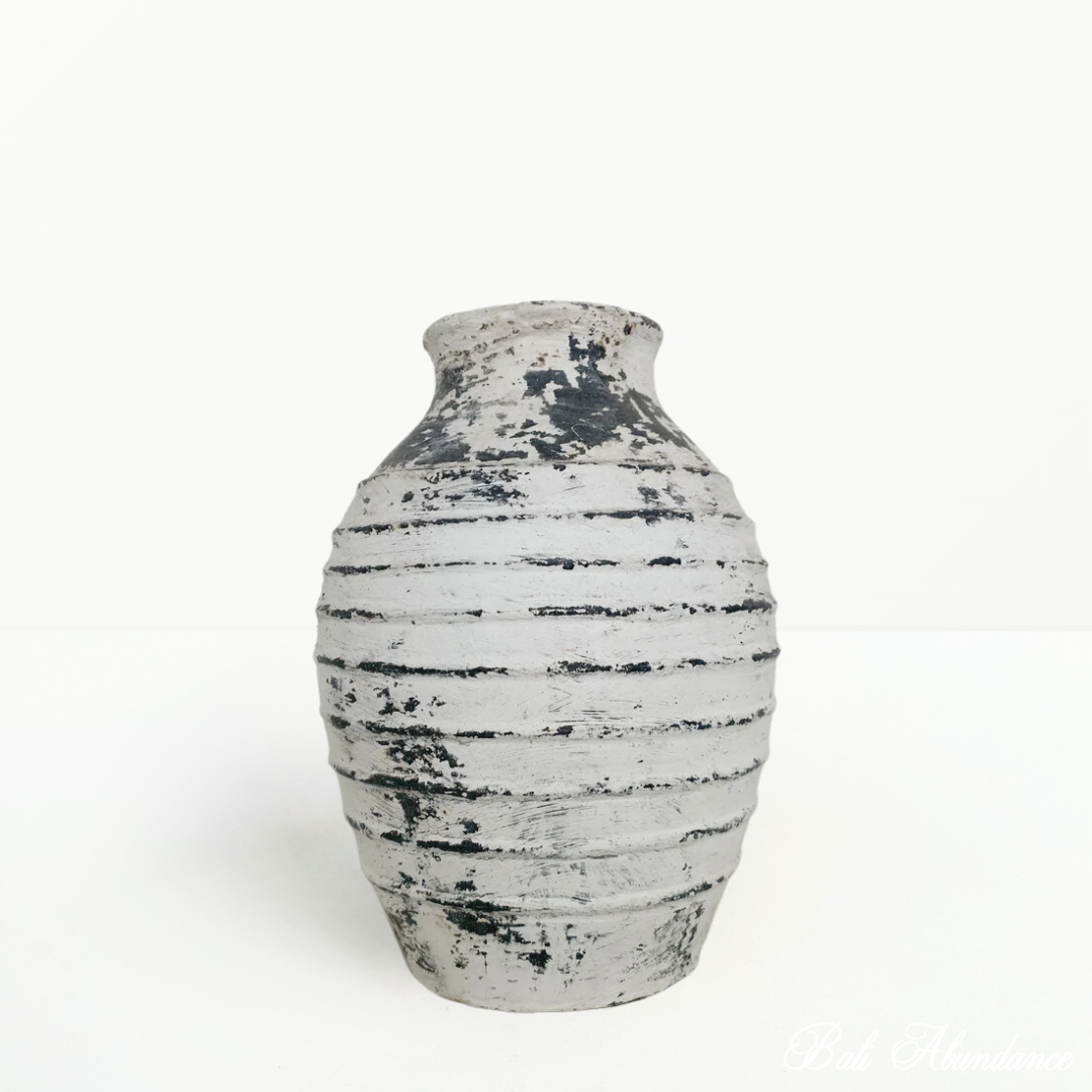Handmade Rustic Ceramic Vase - Farmhouse Home Decor for Living Room, Dining Table & Wedding Centerpieces | Natural Earthy Pottery Flower Vase