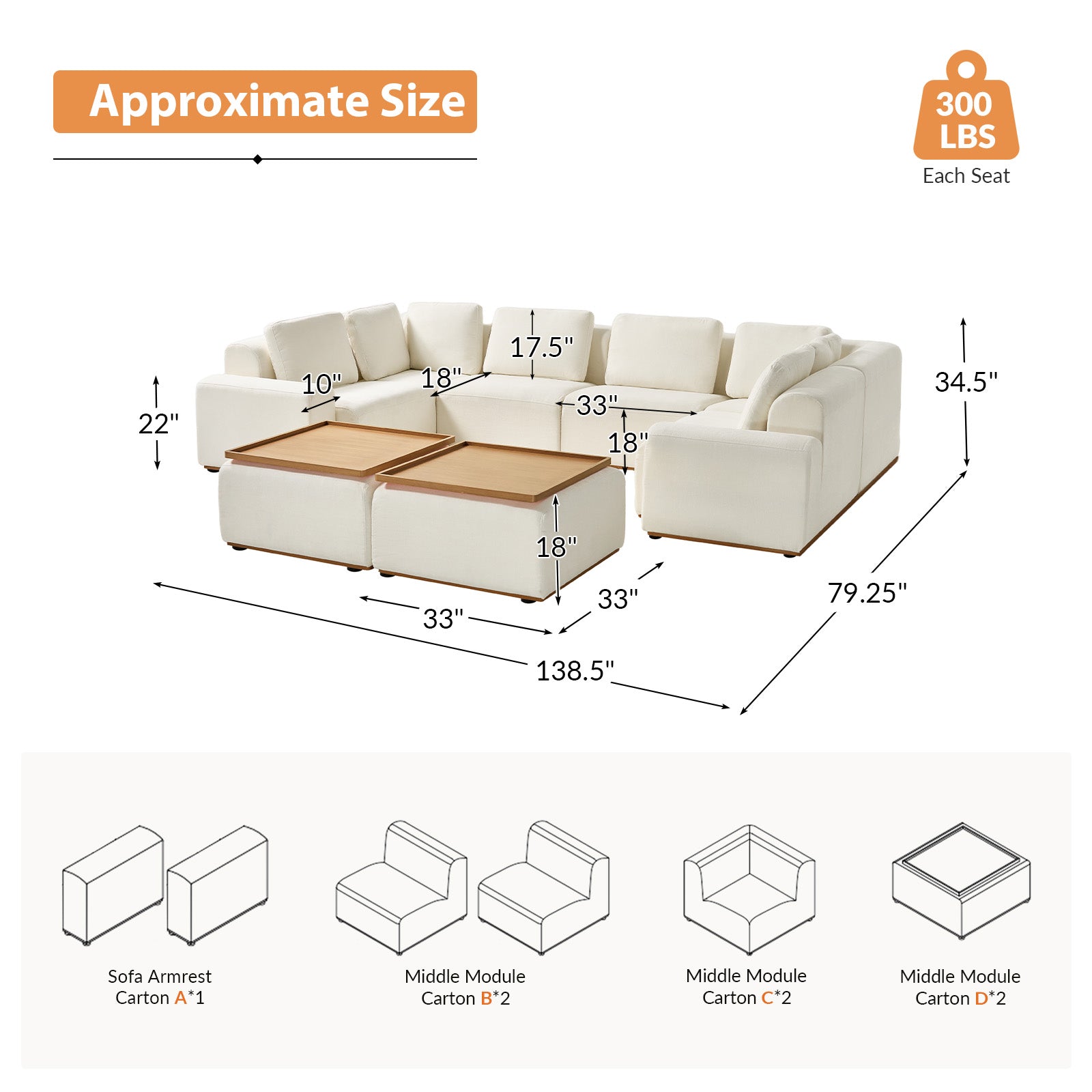 Premium Terra Cloud Sofa with Built-in Table - Modern Comfort for Living Room, Lounge & Outdoor Relaxation