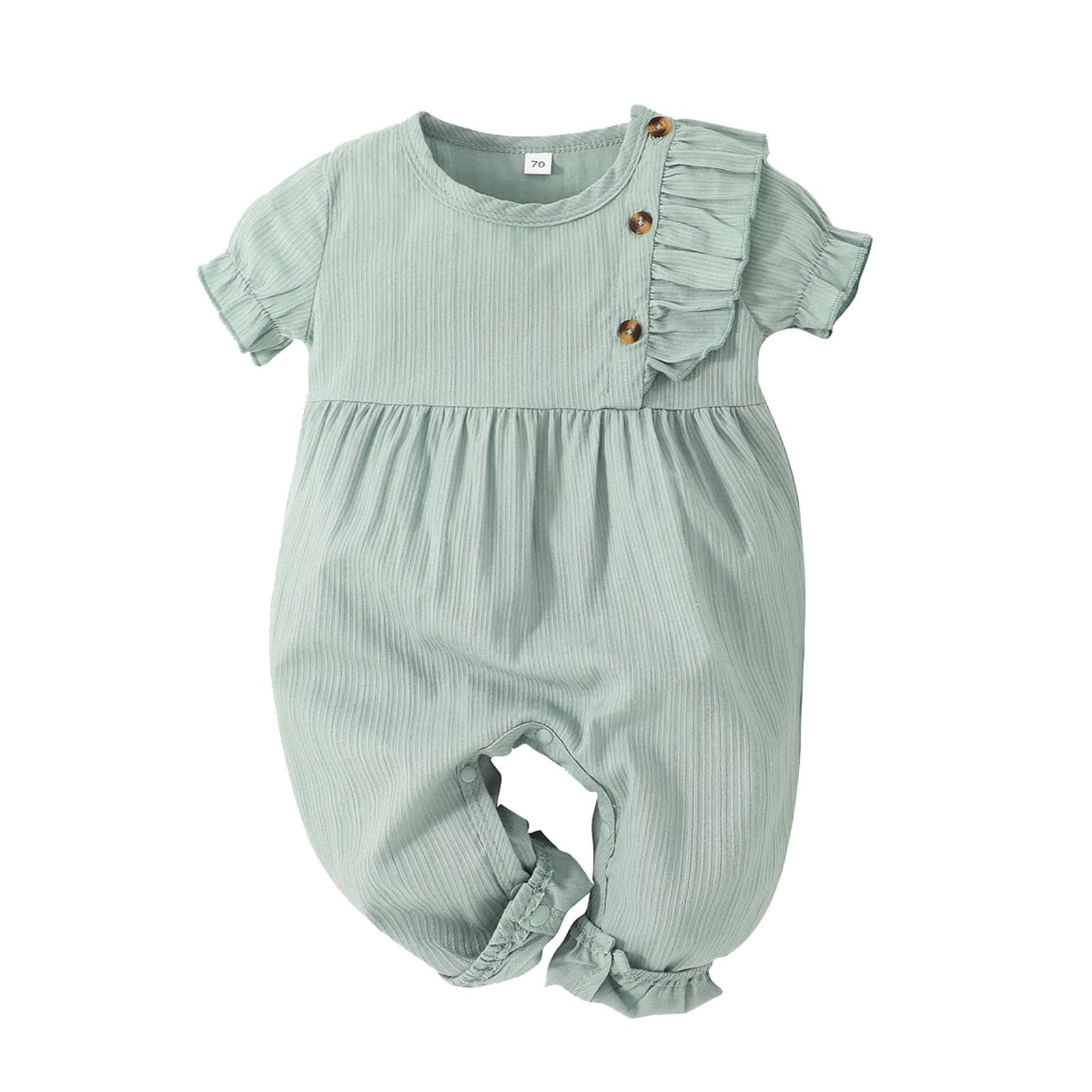 Adorable Floral Baby Girl Romper Jumpsuit - Ruffled Halter Bodysuit for Infants | Perfect for Summer Outfits, Photo Shoots & Special Occasions