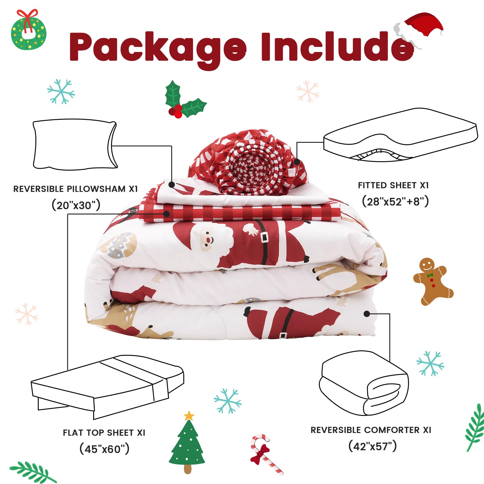 David's Kids 4-Piece Toddler Bedding Set - Soft & Breathable Crib Bedding for Boys & Girls | Includes Quilted Comforter, Flat Sheet, Fitted Sheet & Pillowcase | Perfect for Nursery, Daycare & Christmas Gifts