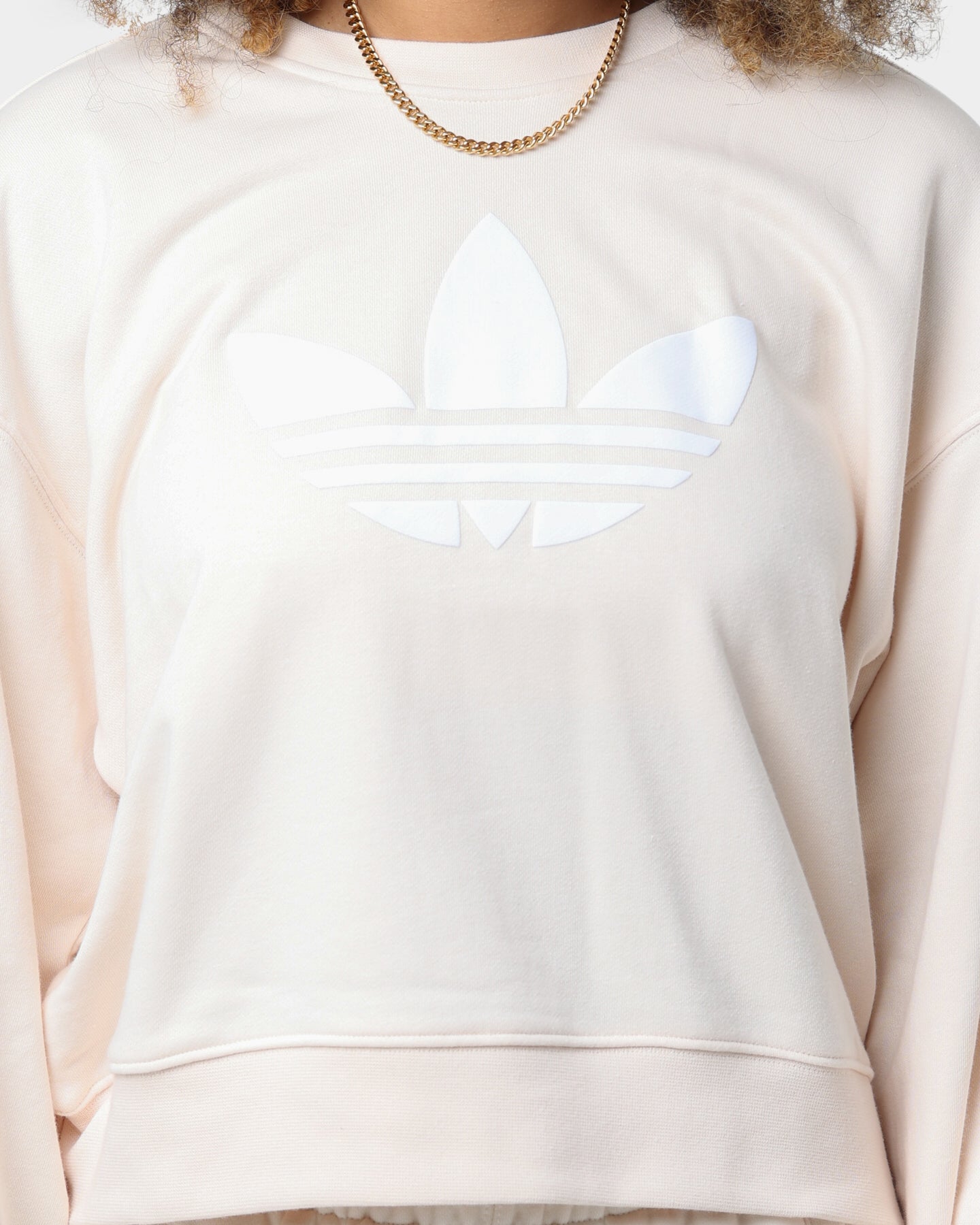 Adidas Women's Wonder White Crewneck Sweatshirt - Comfortable Casual Pullover for Workout, Lounge & Everyday Wear