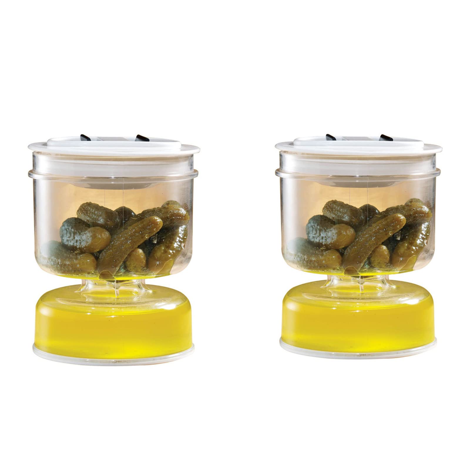 AFOOFA Reversible Pickle Jar with Strainer - 2-Piece Set for Wet & Dry Food Storage, Perfect for Pickles, Olives, Jalapenos | Airtight Kitchen Container for Refrigerator & Pantry Organization