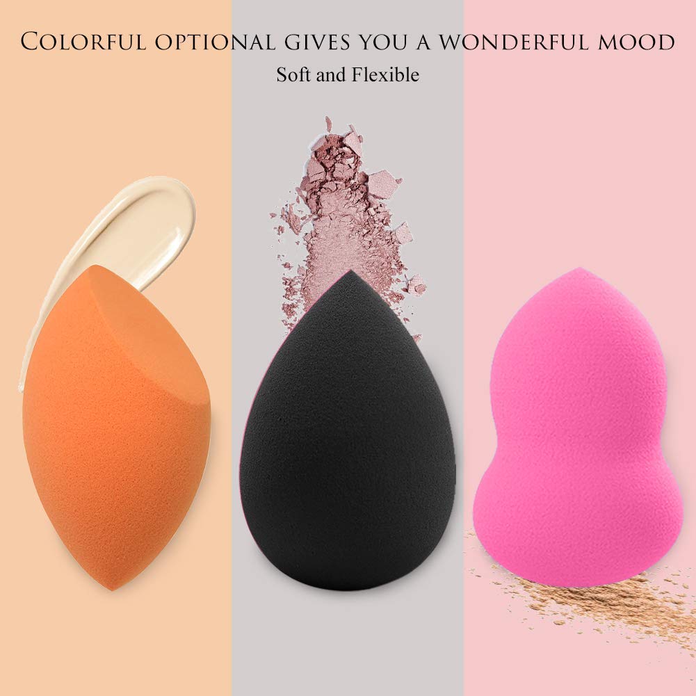 ELIIOUS 6 Pcs Makeup Sponge Set - Non-Latex Beauty Blender for Liquid & Powder Foundation, Professional Makeup Sponges for Dry & Wet Use, Multi-Colored Cosmetic Blending Sponges - Perfect for Everyday Makeup, Contouring & Flawless Finish