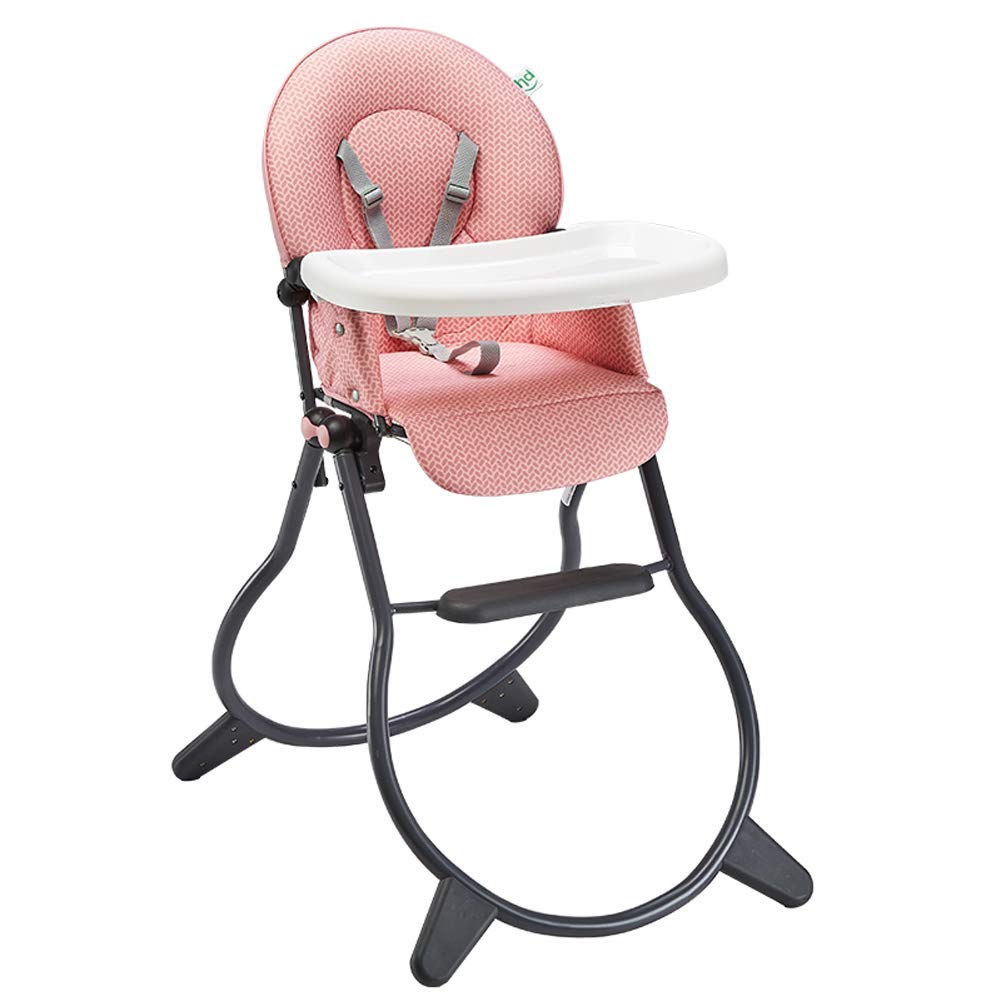 Sufei Foldable Baby High Chair for 6+ Months - Portable Dining Booster Seat with Removable Tray & Comfortable Cushion - Easy Assembly for Boys & Girls (Pink) - Perfect for Home, Restaurant & Travel Use