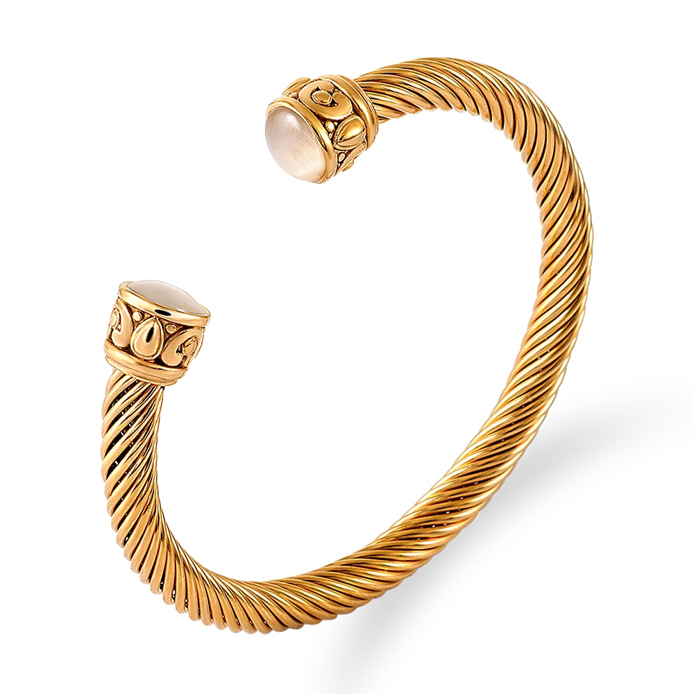 Twisted Cable Wire Bangle Cuff Bracelets for Women - Fashion Jewelry for Casual & Formal Wear - Perfect for Office, Party & Everyday Accessories