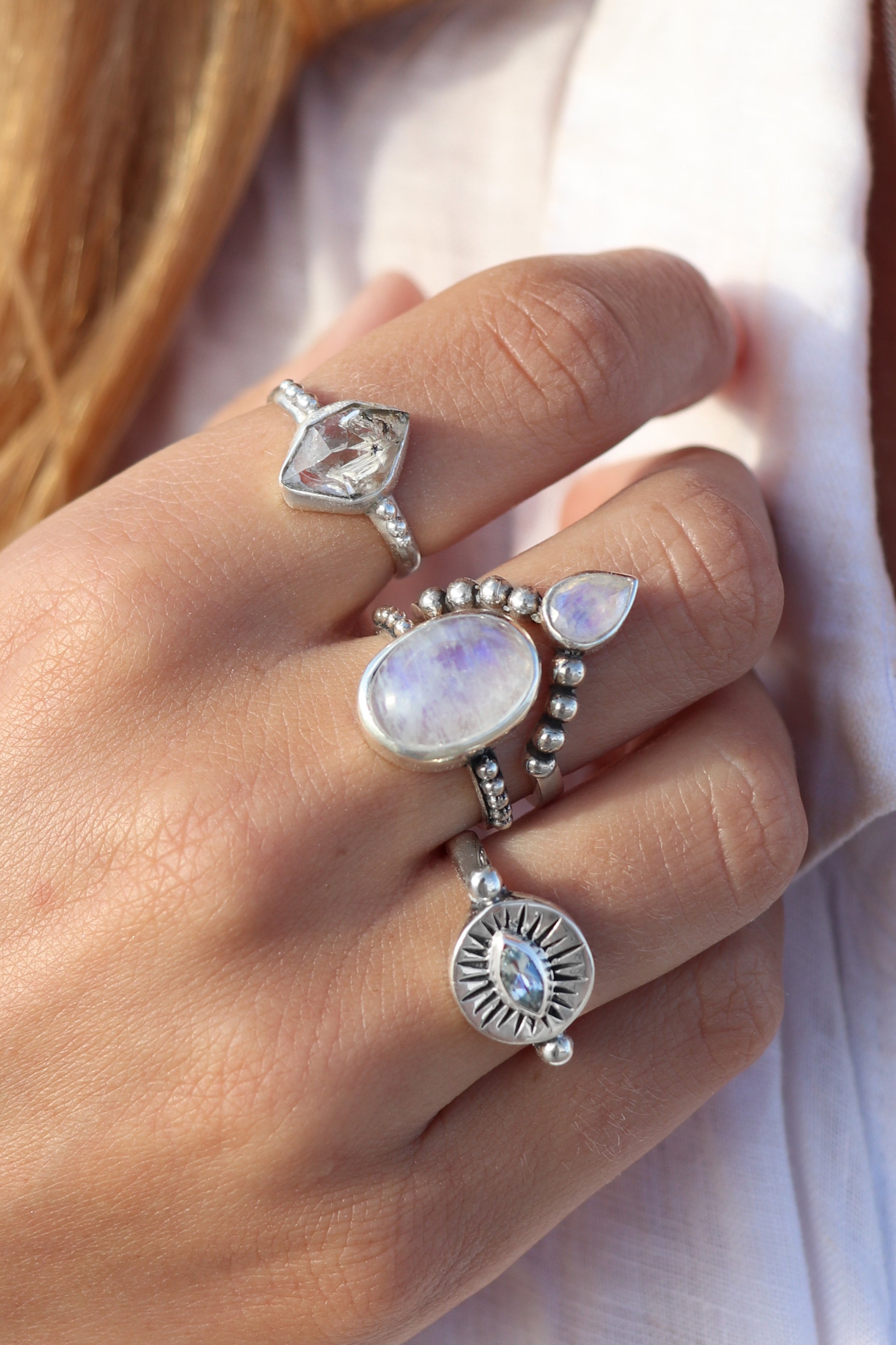 Herkimer Diamond Silver Ring - Genuine Natural Crystal Jewelry for Women - Elegant Handmade Sterling Silver Ring - Perfect for Everyday Wear, Gifts & Special Occasions
