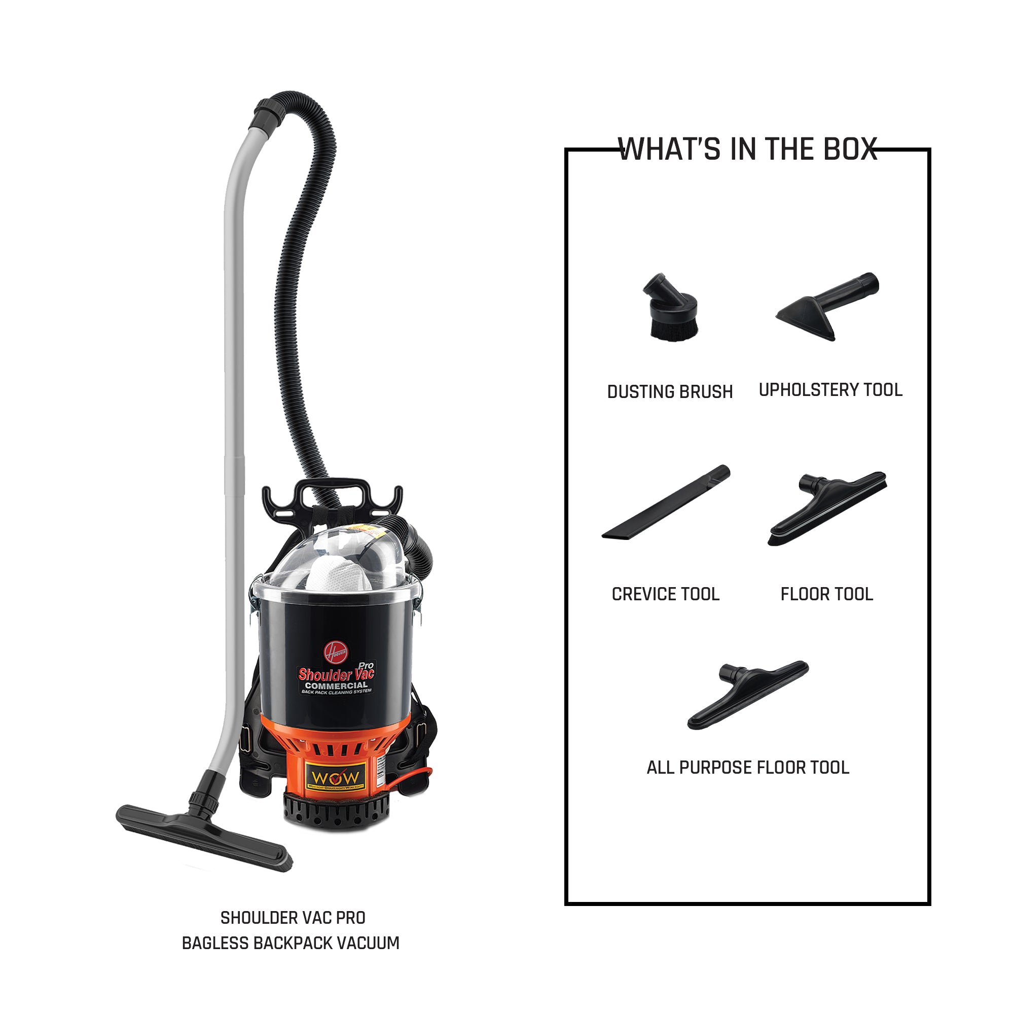 Commercial Shoulder Vac Pro Backpack Vacuum Cleaner - Powerful Cordless Cleaning for Offices, Hotels & Large Spaces - Lightweight & Ergonomic Design for Professional Use