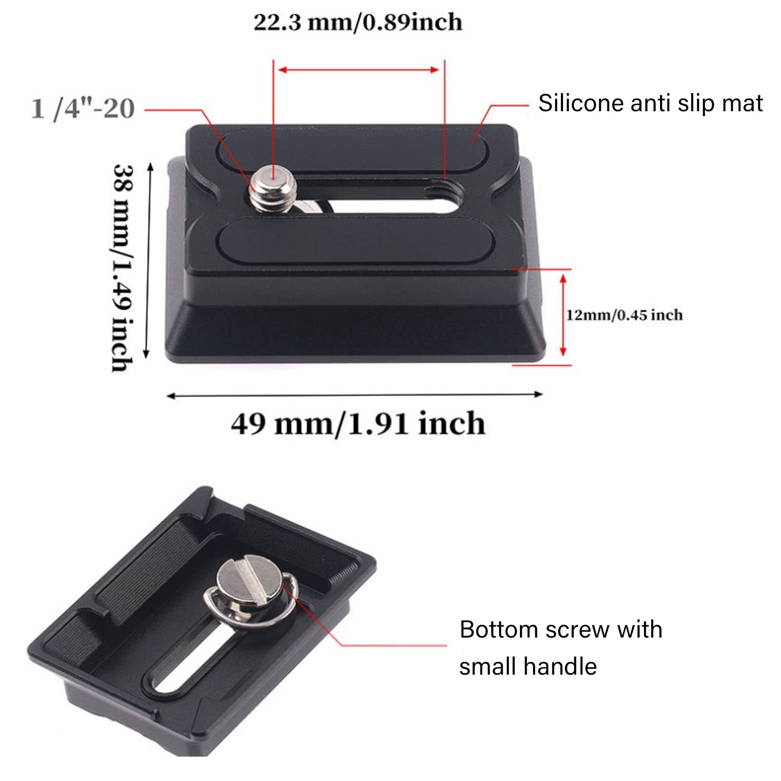 Quick Release Plate Tripod Ball Head Base - Compatible with RSC2, RS2, RS3 Standard - Camera Stabilizer Accessories for DSLR & Mirrorless Cameras - Perfect for Photography, Videography & Travel Shooting