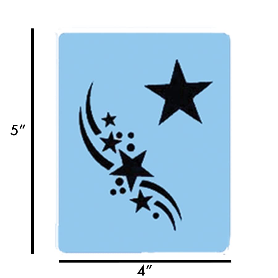 QuickEZ Face Painting Stencil - Stars #23 | Reusable Stencils for Kids Face Painting, Halloween Costumes & Party Makeup