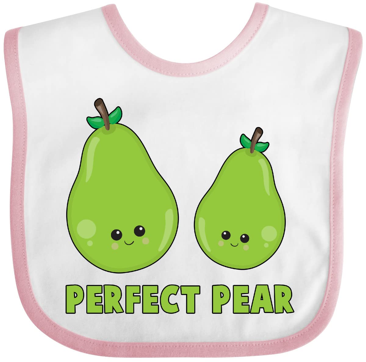 Inktastic Perfect Pear Outfit - Funny Fruit Pair Matching Couple & Baby Bib Set for Family Photos, Baby Showers & Themed Parties
