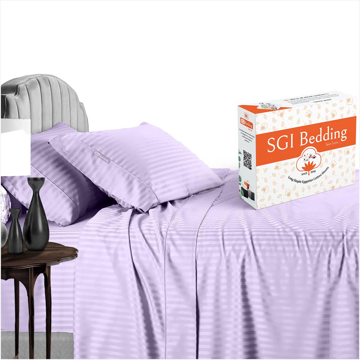 Premium 100% Egyptian Cotton 600 Thread Count Sheet Set - Ultra Soft Sateen Weave, 15