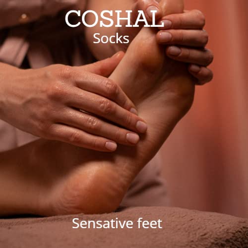 COSHAL® 3 Pairs Women's Diabetic Socks - Wide Honeycomb Top, Soft Cuff Ankle, Medium-Elastic Grip, Non-Binding Circulatory Socks for Sensitive Feet (Size 4-7) - Perfect for Daily Wear, Travel & Diabetic Foot Care