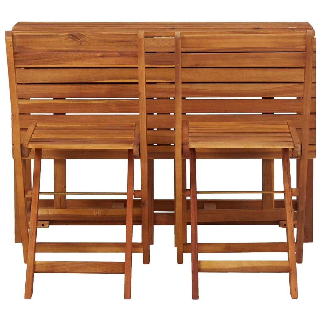 Balcony Planter Table with 2 Bistro Chairs - All-Weather Acacia Wood Outdoor Dining Set for Garden, Patio & Backyard - Perfect for Relaxing, Entertaining & Small Space Dining