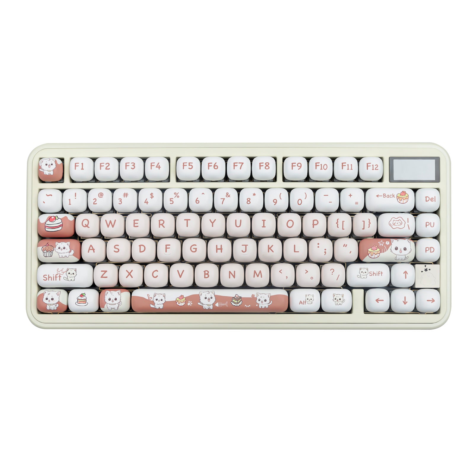 YUNZII Cake Kitten MOG Profile Custom Keycap Set - Colorful PBT Mechanical Keyboard Keycaps for Gaming & Typing (Perfect for Cherry MX Switches, Office & Home Use)