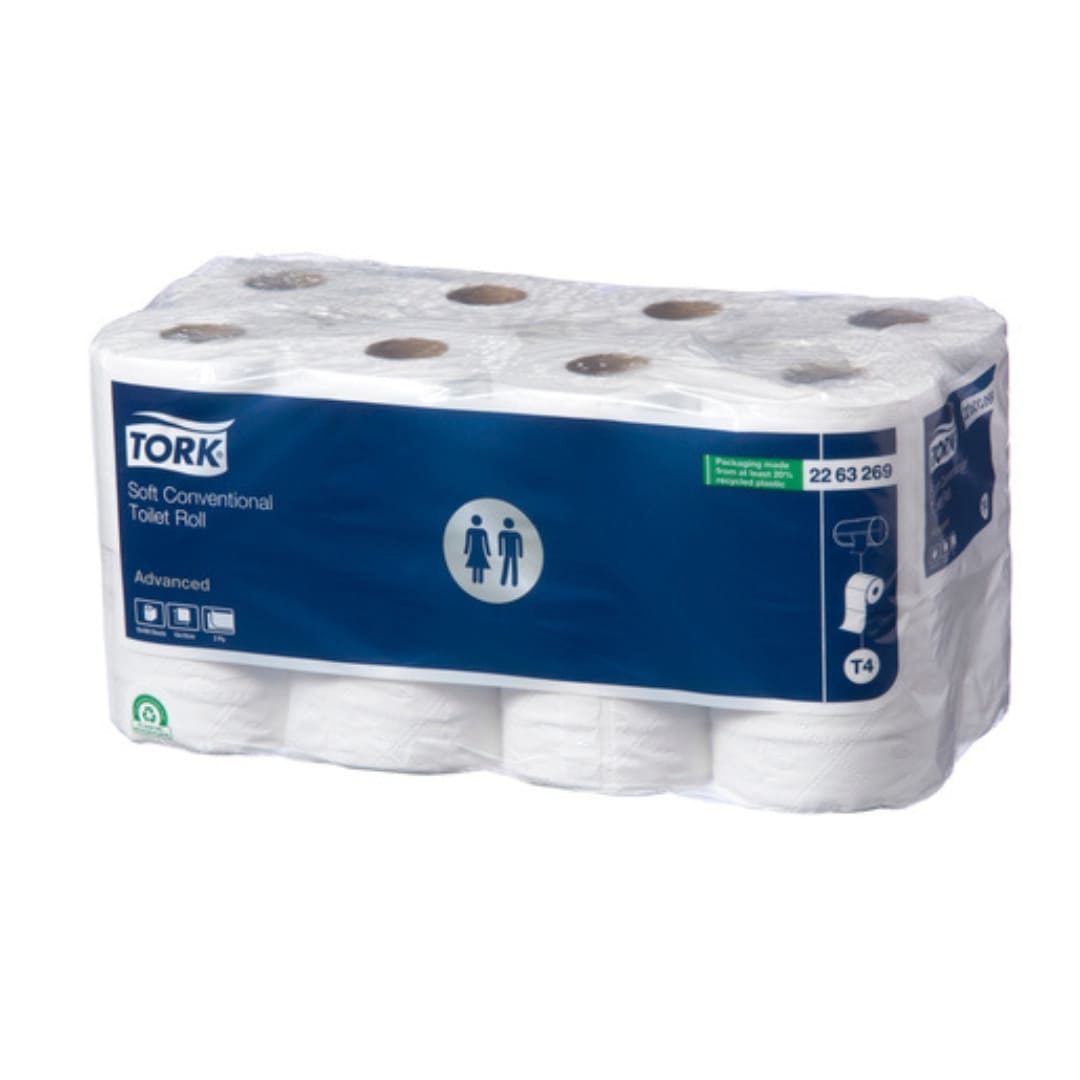 Tork Advanced 2-Ply Toilet Paper Rolls - 400 Sheets per Roll, White (Pack of 48) | Soft & Strong Bathroom Tissue for Home, Office & Commercial Use