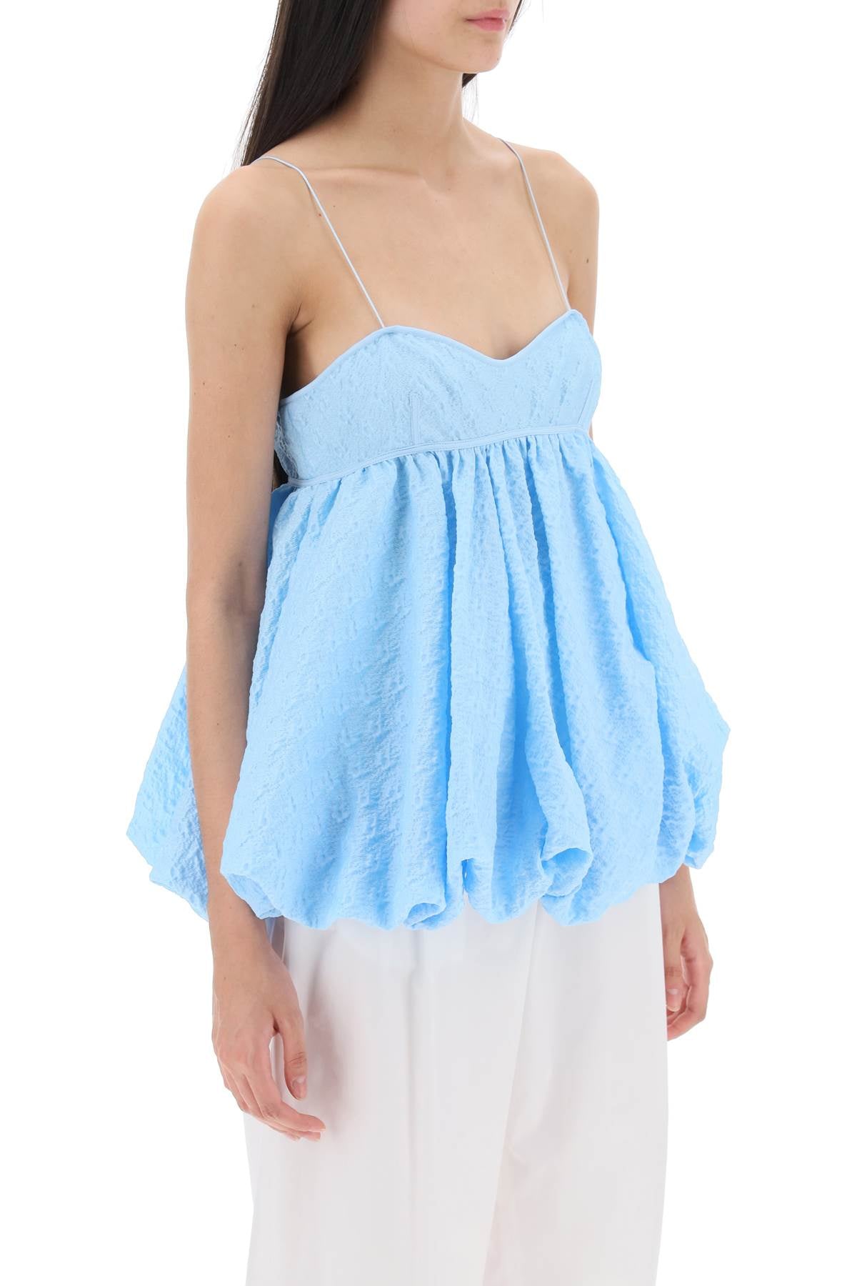 Cecilie Bahnsen Shea Top with Bolsillo Matelasse Detail - Elegant Women's Blouse for Casual & Special Occasions