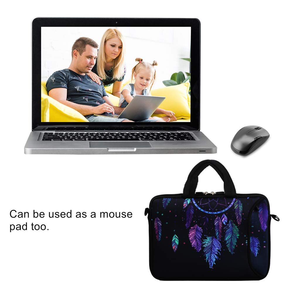 Violet Mist 11-13 Inch Laptop Shoulder Bag - Waterproof Neoprene Protective Sleeve with Handle & Shoulder Strap, Ideal for Work, School, and Travel