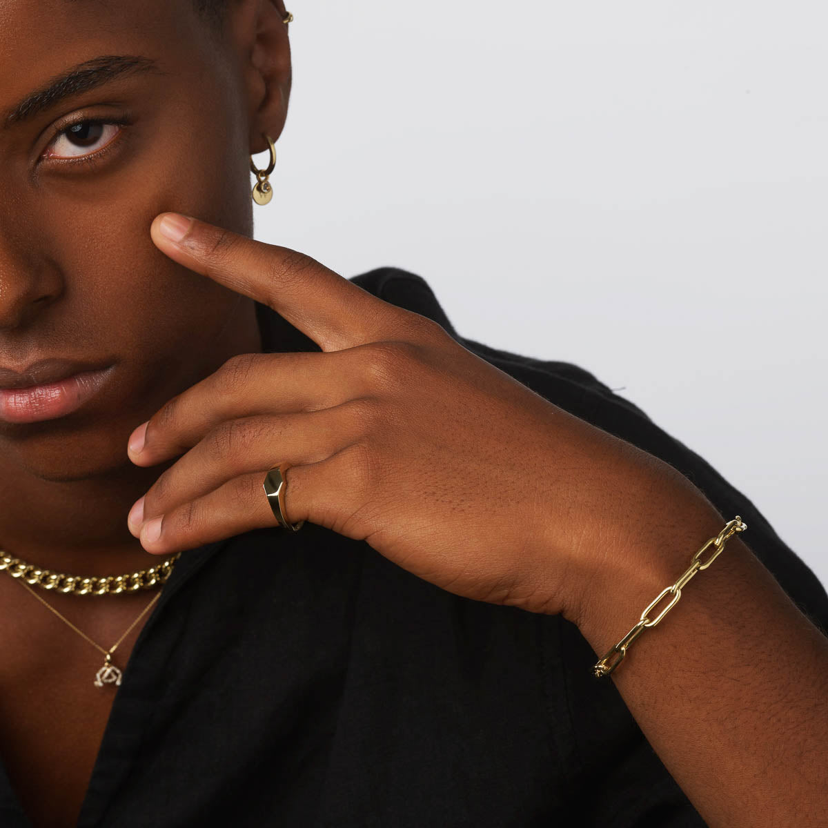 Personalized Engravable Hexagon Signet Pinky Ring in 14K Gold - Perfect for Gifts, Weddings & Special Occasions