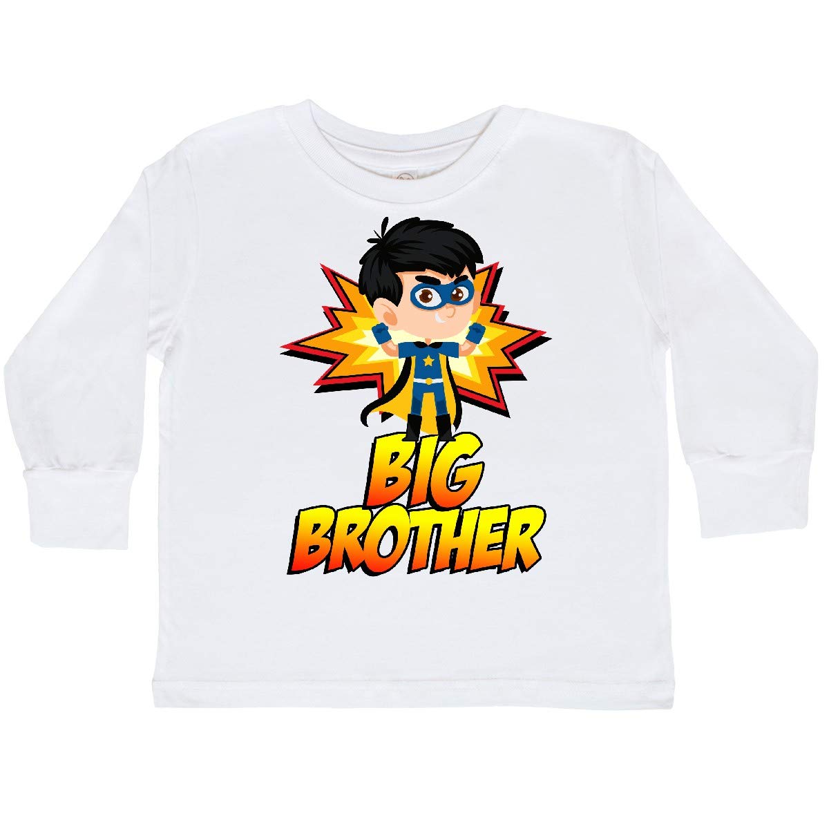 Inktastic Big Brother Superhero Toddler Long Sleeve T-Shirt - Cute Cotton Tee for Toddler Boys - Perfect for Sibling Matching, Birthday Gifts & Family Photos