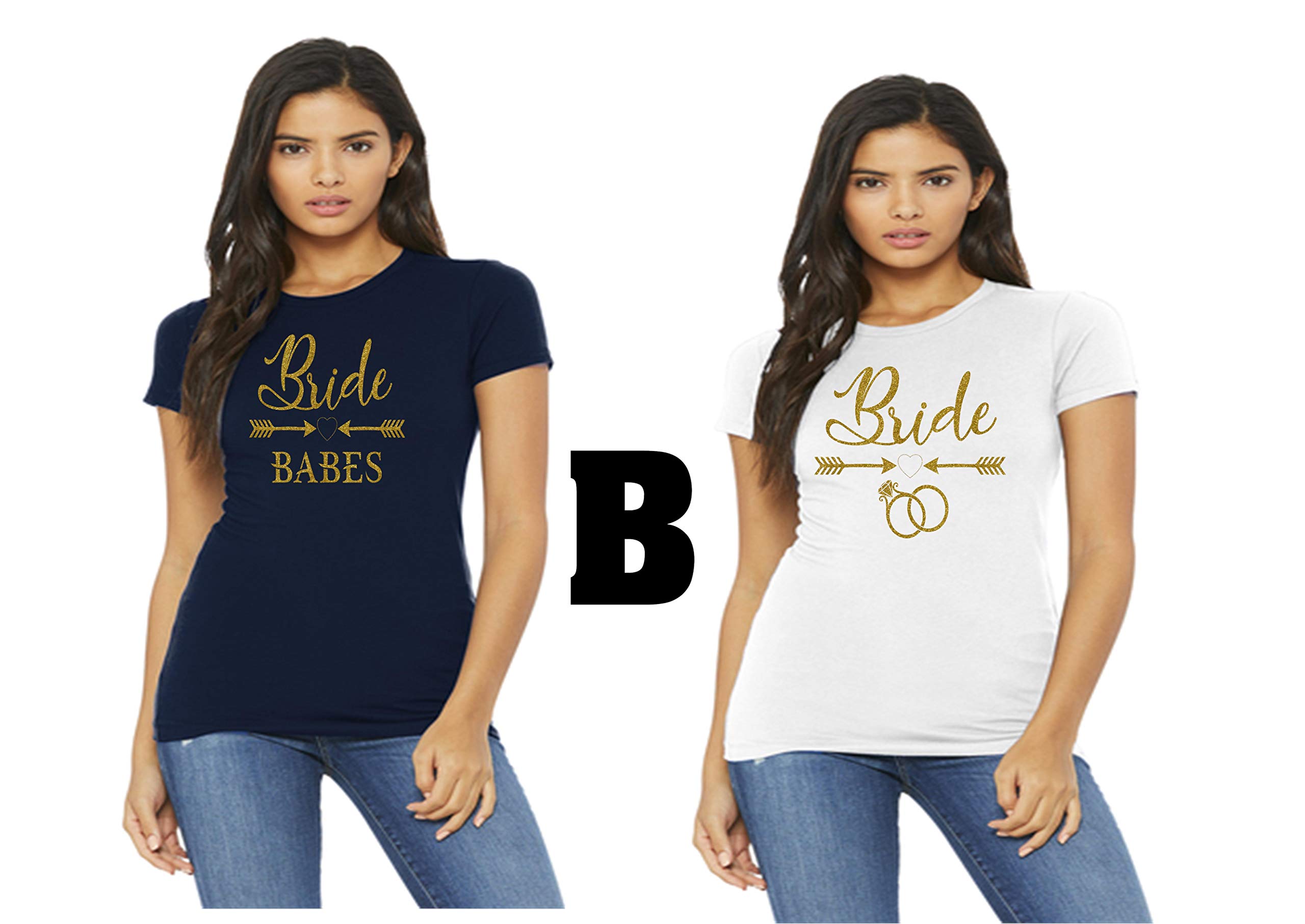 SEC Apparel Bride's Babe Vinyl Iron On Transfer - Team Bride Design for DIY T-Shirts, Wedding Party, Bachelorette Gifts & Bridal Squad Apparel (Size S)