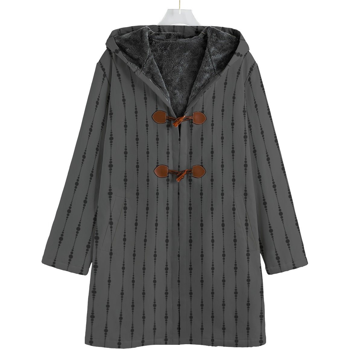 Gray with Black Button Fleece Windbreaker Jacket for Men & Women | Lightweight Outdoor Coat for Hiking, Running & Casual Wear