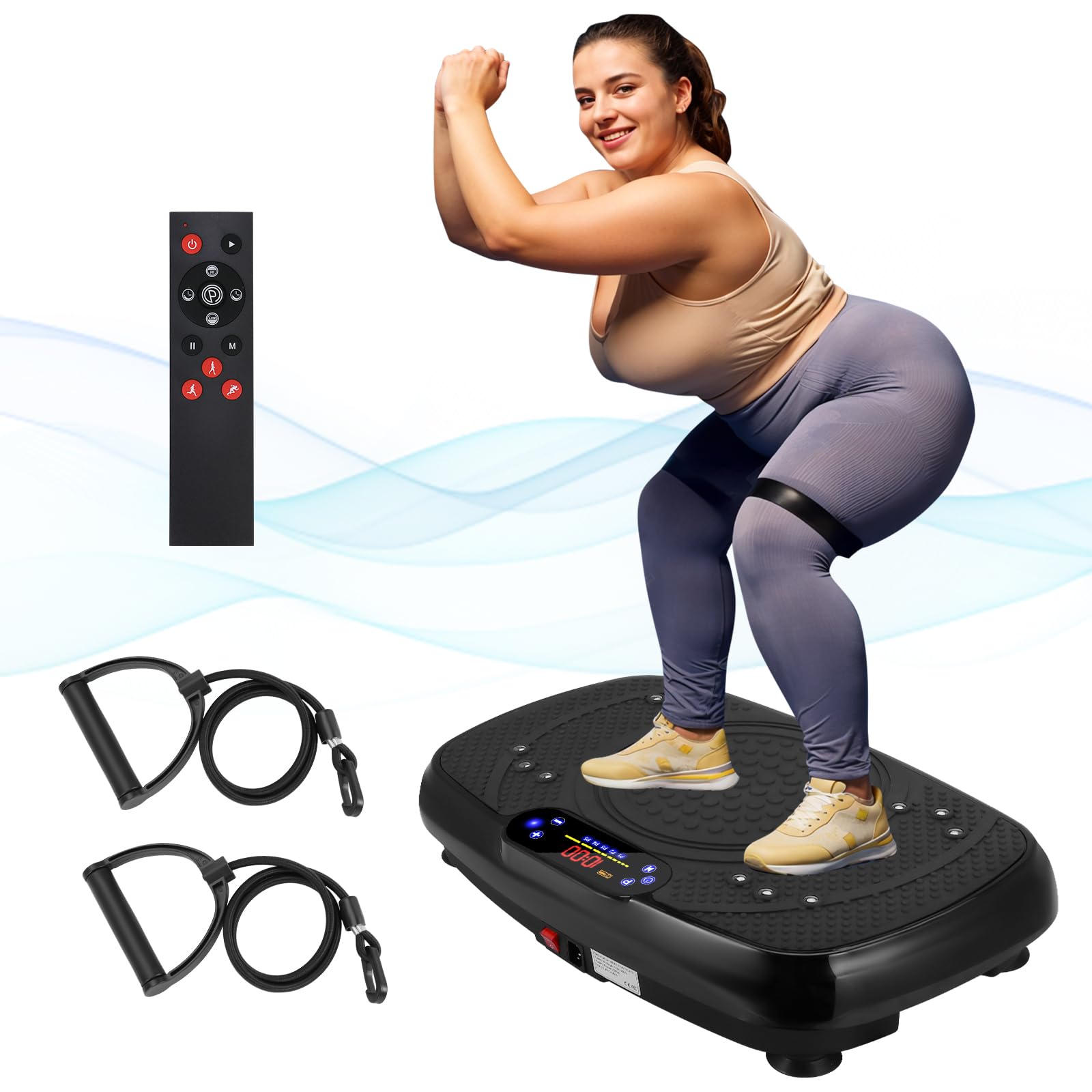 Vibration Plate Exercise Machine - Full Body Workout Equipment for Weight Loss & Toning | Power Board Vibration Platform for Home Gym & Fitness Training