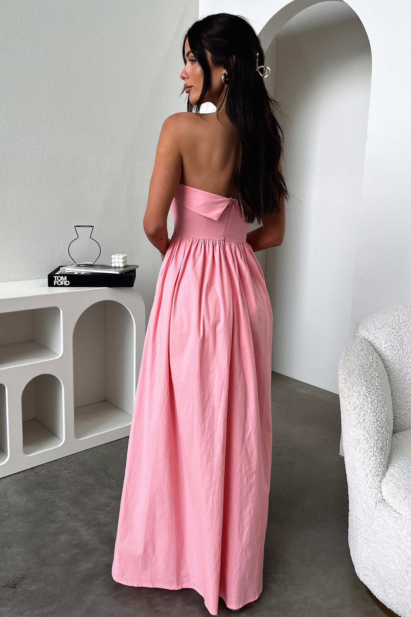 Cornell Women's Maxi Dress - Flowy Long Summer Dress in Pink, Perfect for Beach, Vacation & Casual Outings