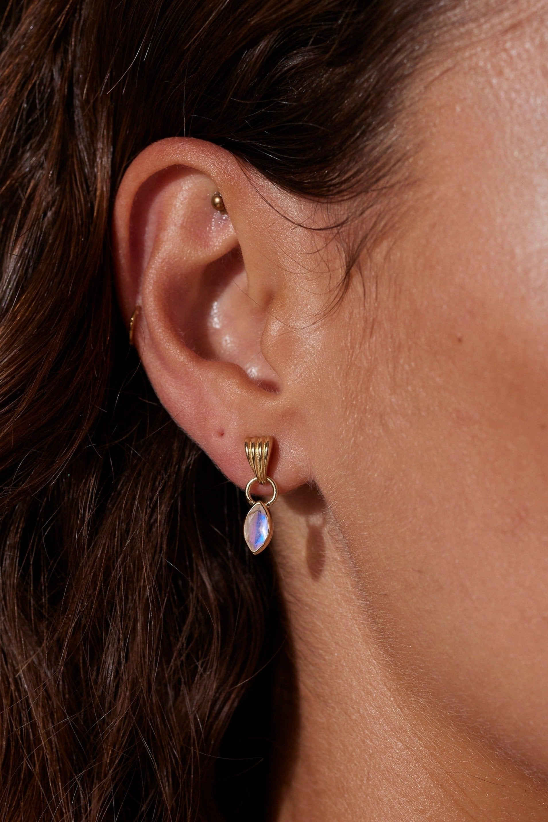 Camille Moonstone Gold Earrings – 14K Gold Plated Dangle Earrings for Women, Elegant Boho Jewelry Gift – Perfect for Weddings, Parties & Everyday Wear