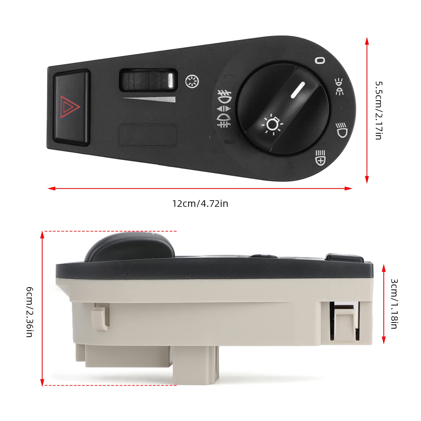 Volvo Truck FH12 FM VNL Front Headlight & Fog Light Control Switch - Replaces 20942844, 20953569, 20466302, 20466306, 50-104-003 - Perfect for Night Driving & Off-Road Visibility
